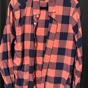 J.Crew Pink and Navy Plaid Shirt